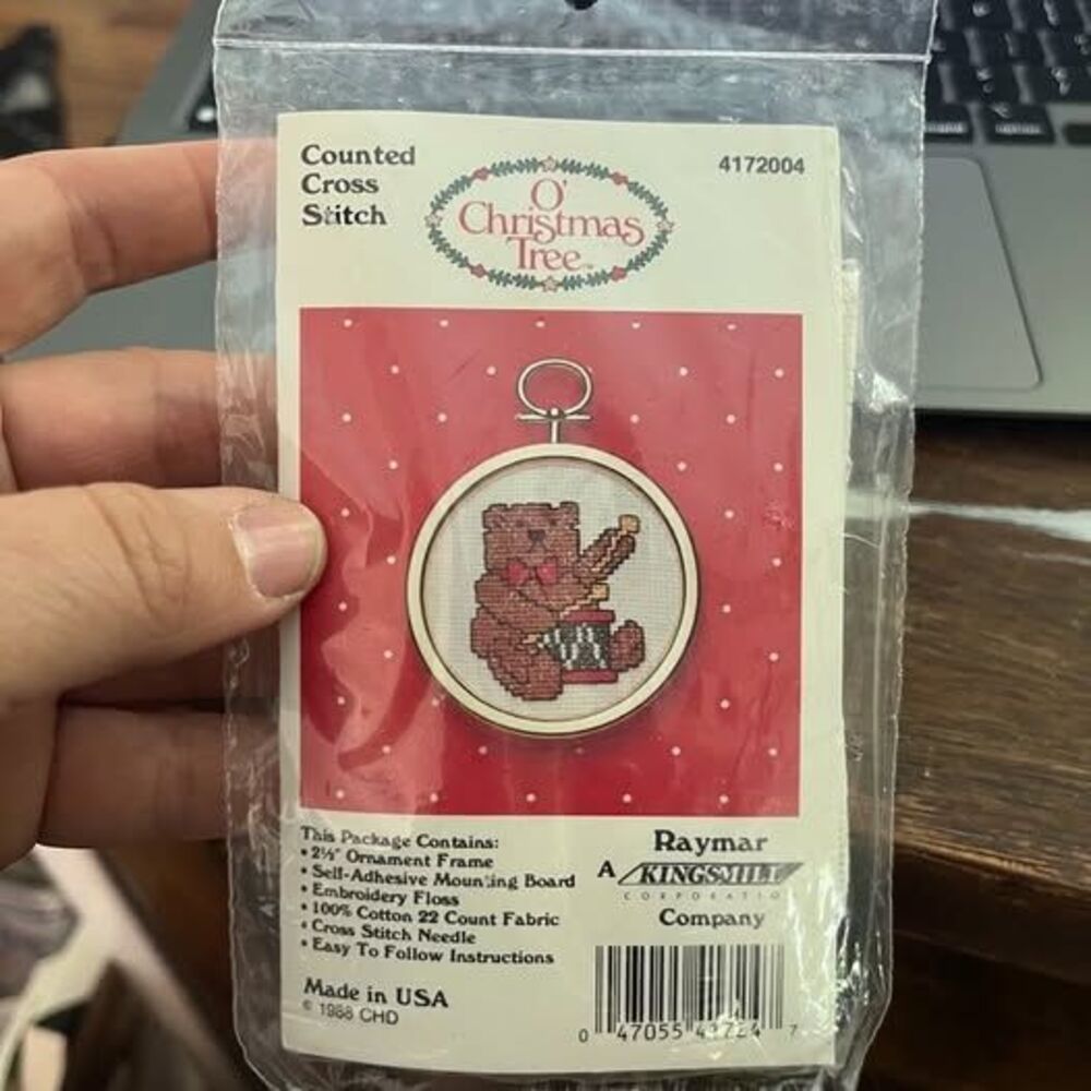 Raymar Kingsmill O' Christmas Tree Bear & Drum Counted Cross Stitch Kit